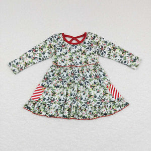 GLD0389 kids clothes girls girl christmas dress