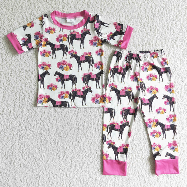 GSPO0005 girl horse fall spring pajamas