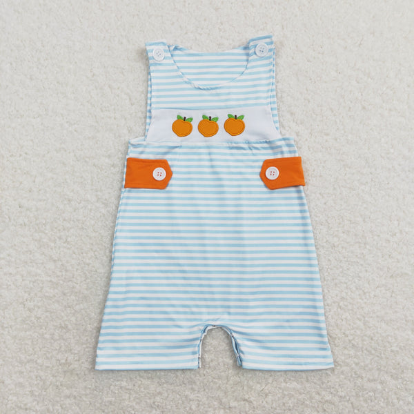 SR0738 baby boy clothes peach embroidery short sleeve boy summer romper