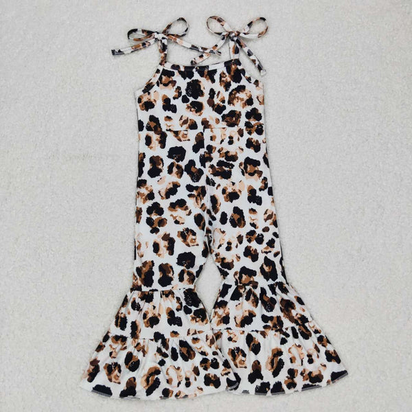 SR0456 kids clothes girls leopard toddler summer jumpsuit