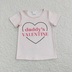 GT0452 baby girl clothes daddy?¡¥s valentines girl valentines day top summer tshirt father's daya clothes