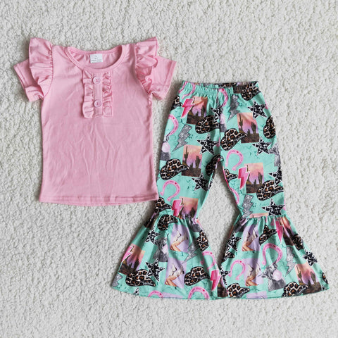 B2-11 girl clothes pink hat fall spring short sleeve set-promotion 2024.3.9 $2.99