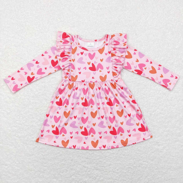 GLD0460 toddler girl clothes heart girl valentines day dress