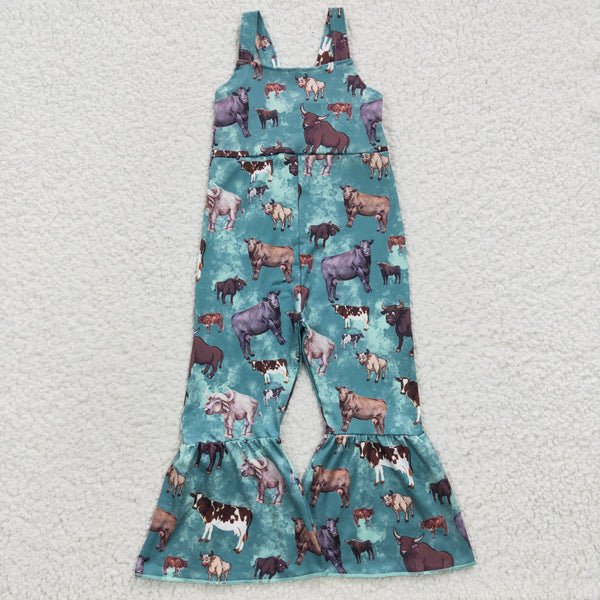 SR0371 baby girl clothes cow farm girl summer jumpsuit