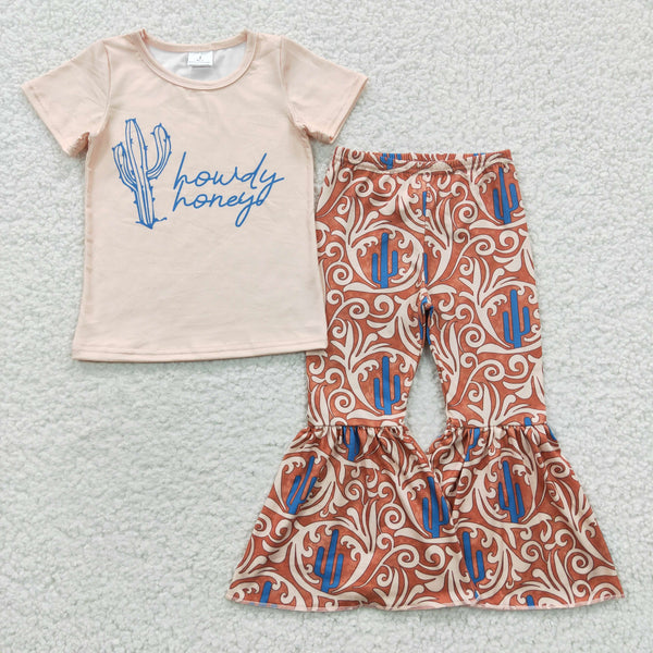 GSPO0559 baby girl clothes toddler girl bell bottom outfit