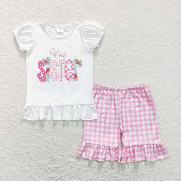 GSSO0395 baby girl clothes big sister girl summer shorts set