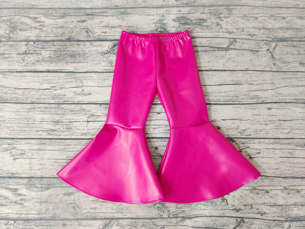 P0048 baby girl clothes hot pink leather pant