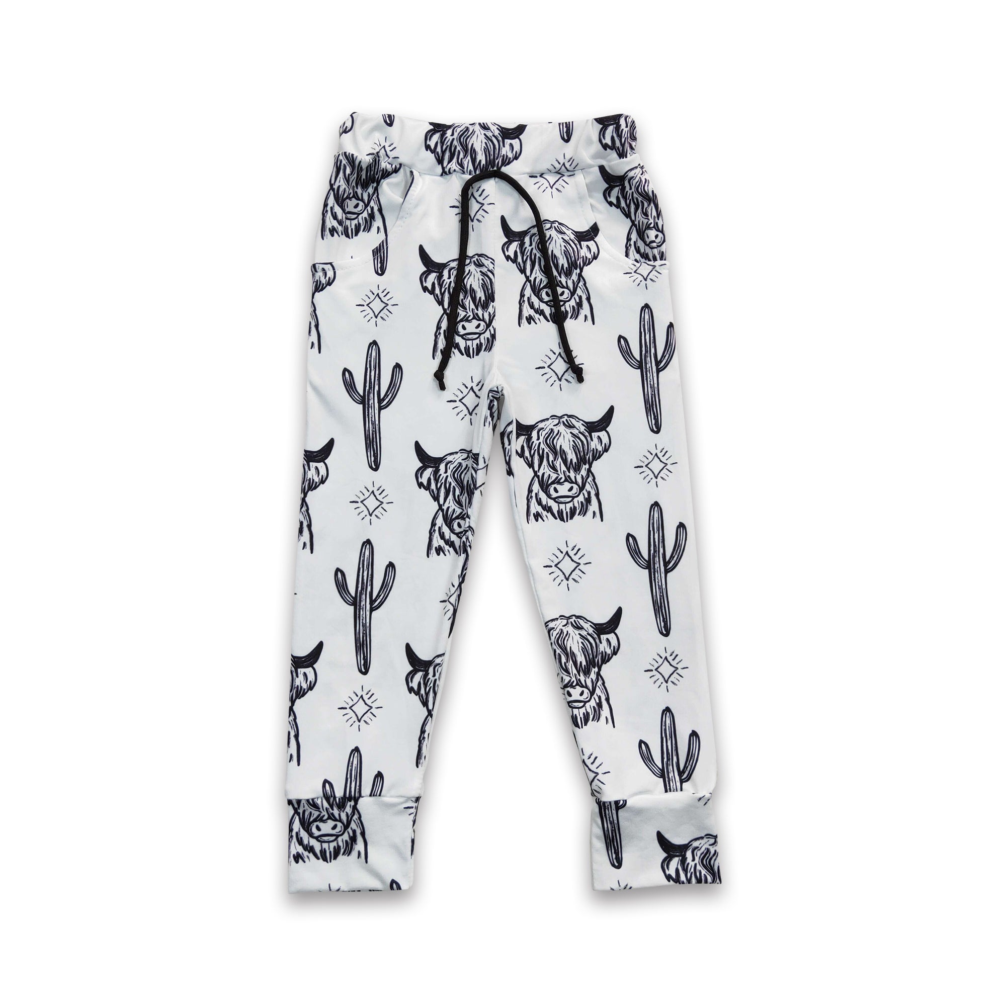 P0089 kids clothes boys winter pant cow print pant