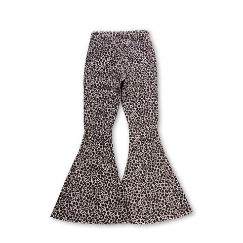 P0117 adult jeans women jeans leopard women bell bottom pant women flare pant