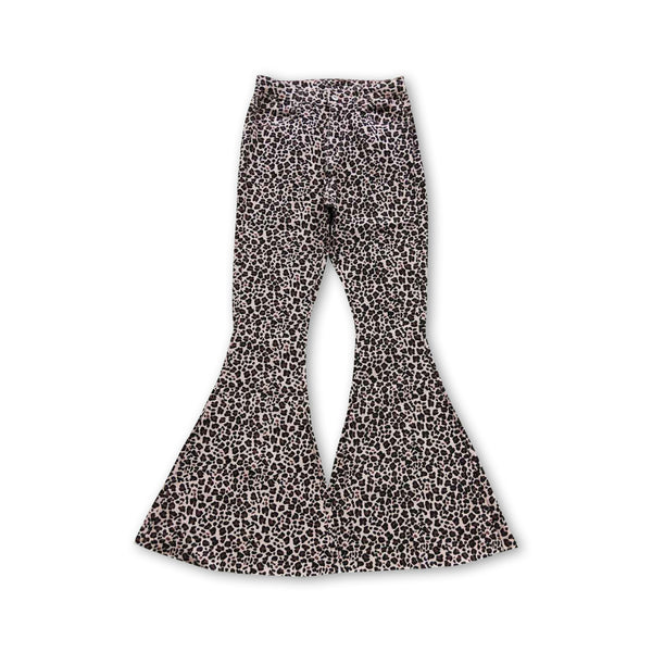 P0117 adult jeans women jeans leopard women bell bottom pant women flare pant
