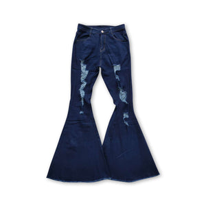 P0118 adult jeans women jeans cow print women bell bottom pant women flare pant