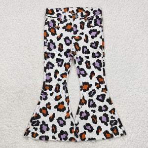 P0470 RTS baby girl clothes leopard print girl bell bottom pant jeans pant