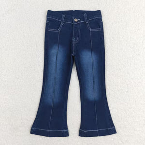 P0508 RTS baby girl clothes blue girl bell bottom pant jeans pant bell bottom jeans