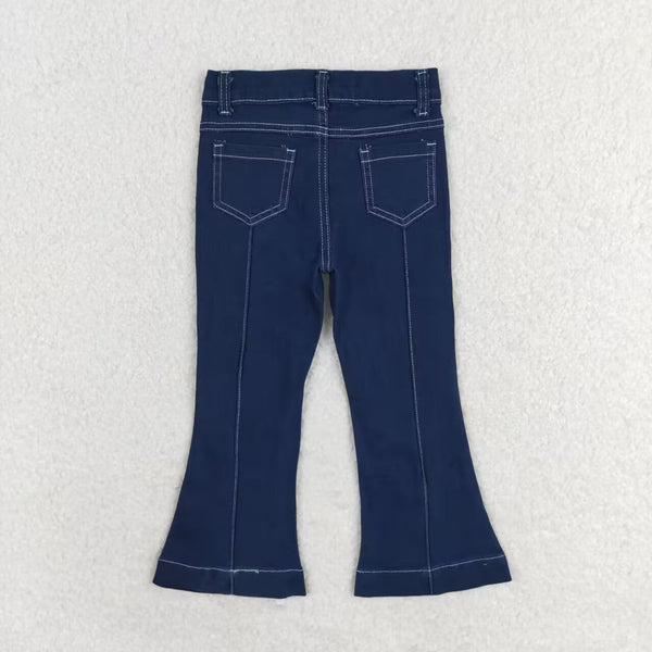 P0508 RTS baby girl clothes blue girl bell bottom pant jeans pant bell bottom jeans