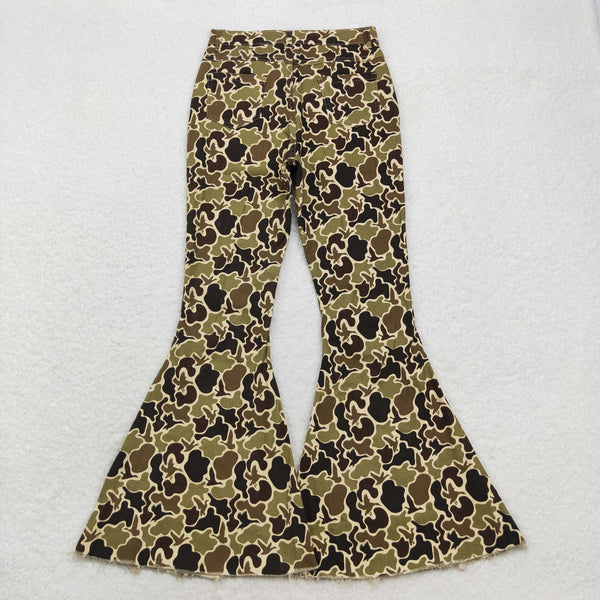 P0530 RTS adult clothes camouflage adult womens bell bottoms pant jeans pant