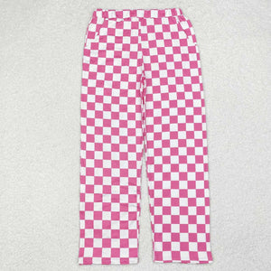 P0648 RTS adult pant pink plaid gingham adult women winter pant