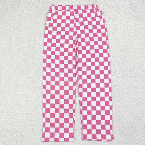 P0648 RTS adult pant pink plaid gingham adult women winter pant