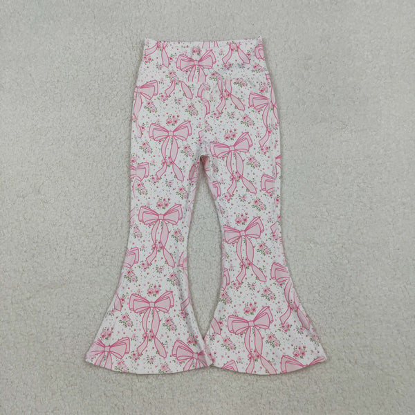 P0773 RTS baby girl clothes bows girl winter yoga bell bottom pant