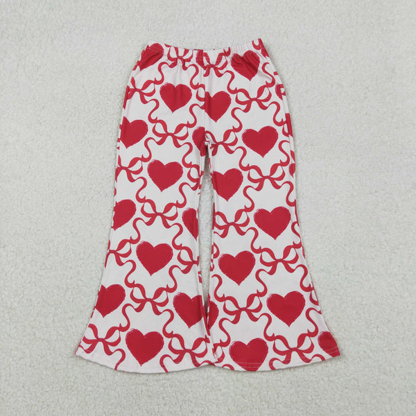 P0895 RTS baby girl clothes bows girl valentines bell bottom pant