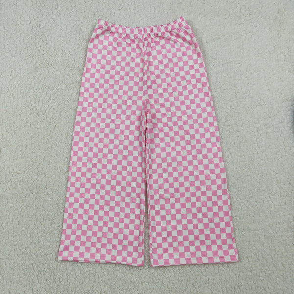 P1018 RTS baby girl clothes pink plaid loose pant girl winter pant bottoms