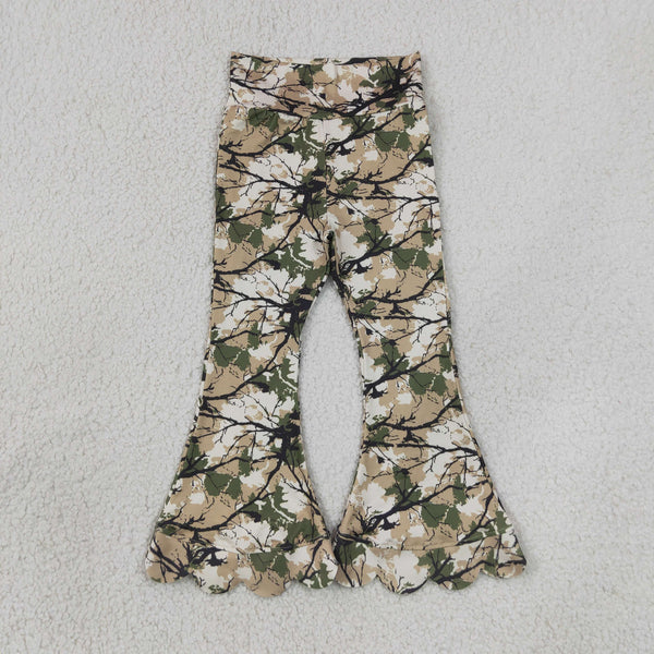 P1035 RTS kids girl clothes leaves scalloped ruffels girl winter pants winter bottom