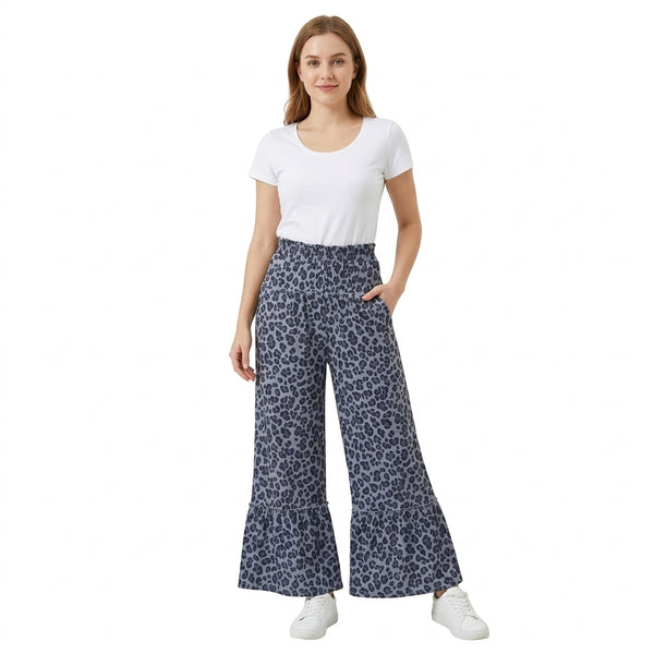 RTS P1052 women clothes leopard print long flare yoga pants
