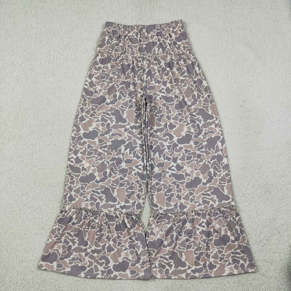 RTS P1053 women clothes camo print wide leg yoga pant