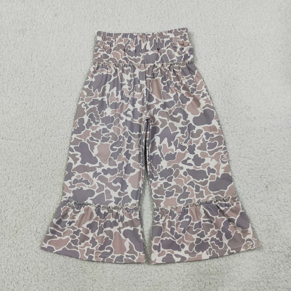 RTS P1056 baby girl clothes camo print flare yoga pant