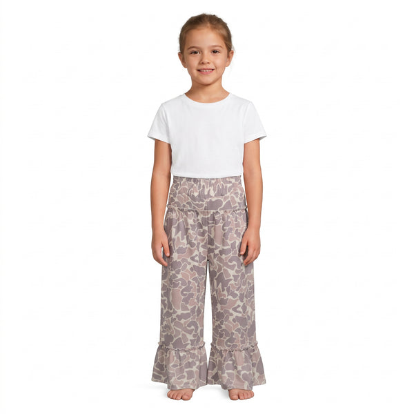 RTS P1056 baby girl clothes camo print flare yoga pant