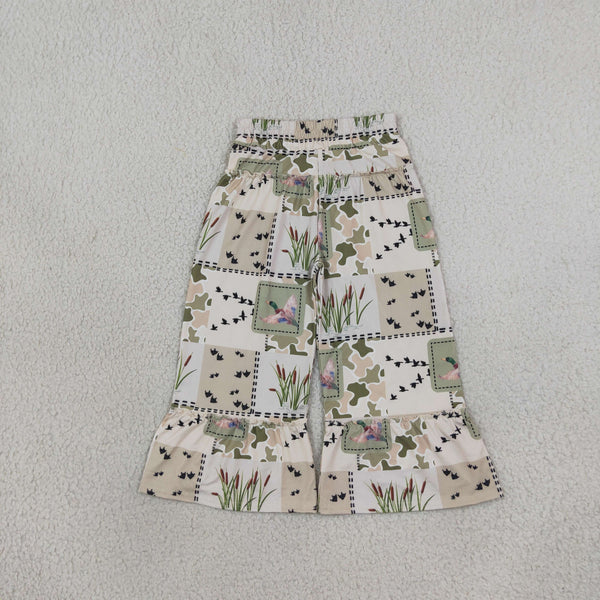 RTS P1067 baby girl clothes block print flare pant