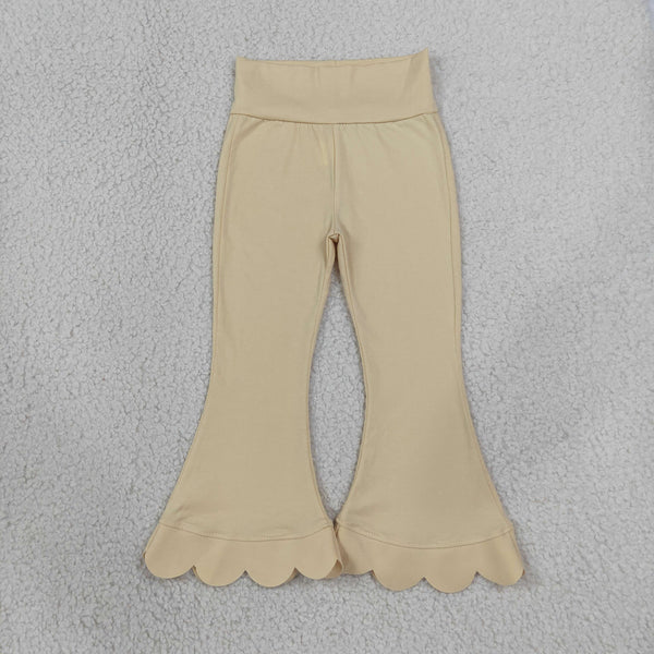 RTS GSPO2340 toddler girl clothes solid color scallop edge girl spring fall pant set