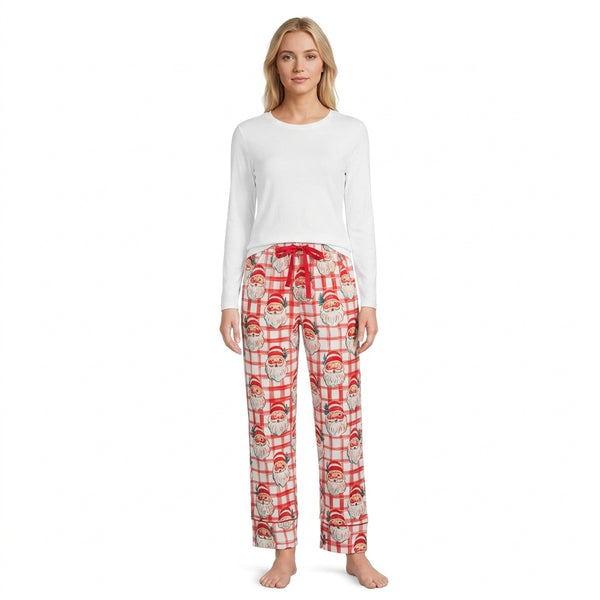 RTS P1096 women clothes christmas santa print wide leg pant