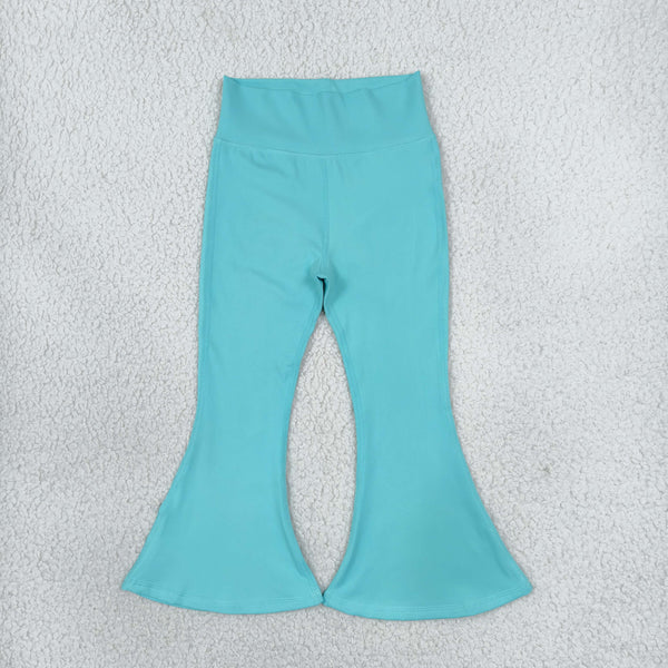 RTS P1099 toddler girl clothes solid yoga print flare pants sports clothes winter bottom