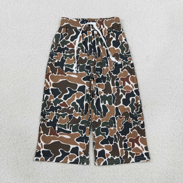 RTS P1104 baby girl clothes school camo wide leg yoga pant winter bottom