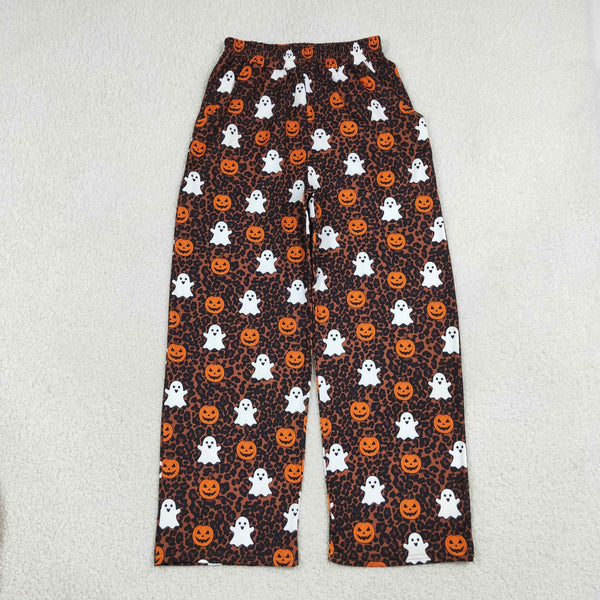 RTS P1131 women clothes halloween ghost pumpkin print wide leg pant