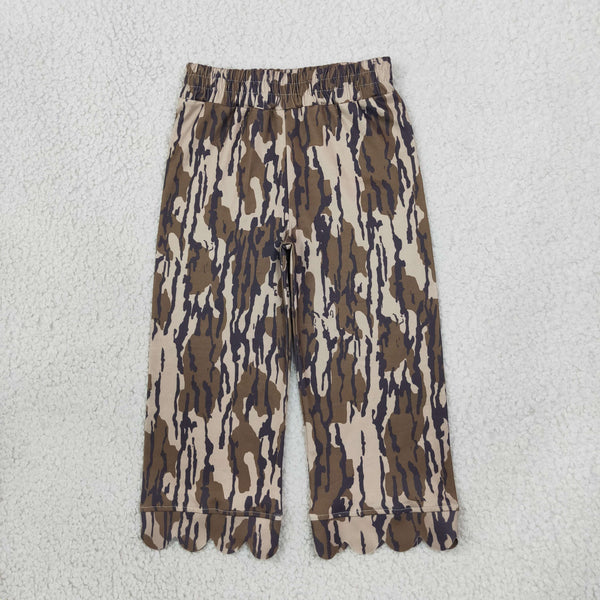 RTS P1143 toddler girl clothes camo scallop print long pants