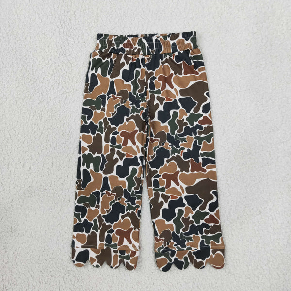 RTS P1145 toddler girl clothes camo scallop print long pants