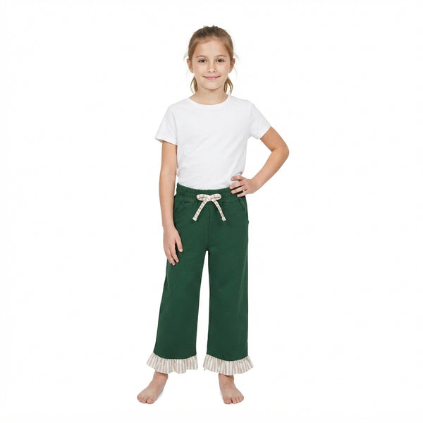 RTS P1154 baby girls clothes solid print flare pant