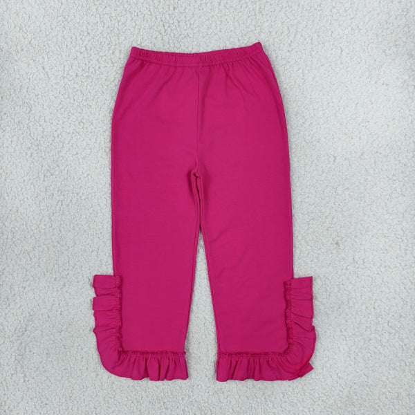 RTS P1161 toddler girl clothes solid ruffle long pants