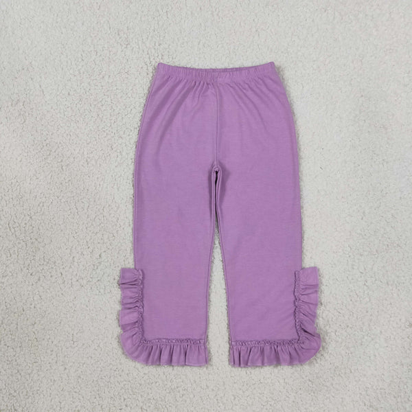 RTS P1162 baby girl clothes solid gingham ruffle print long pant