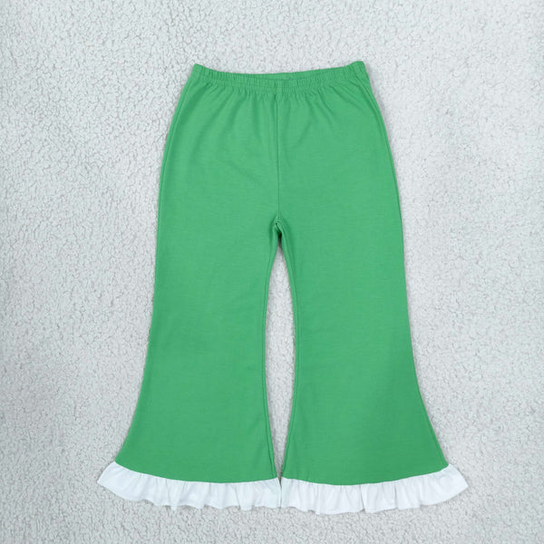 RTS P1168 toddler girl clothes solid ruffle flare pants