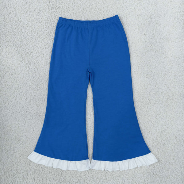 RTS P1170 toddler girl clothes solid ruffle flare pants