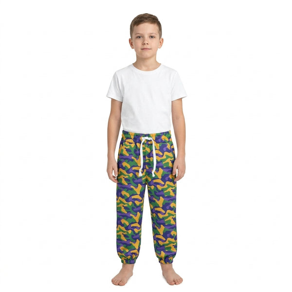 RTS P1248 toddler girl clothes Mardi Gras camo print long pants