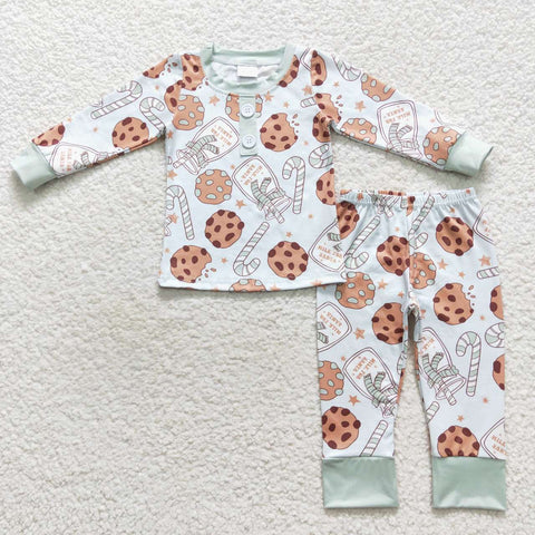 BLP0314 RTS toddler boy clothes milk boy winter pajamas set