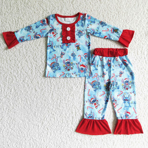 GLP0157 baby girl clothes sleepwear girl christmas pajamas set