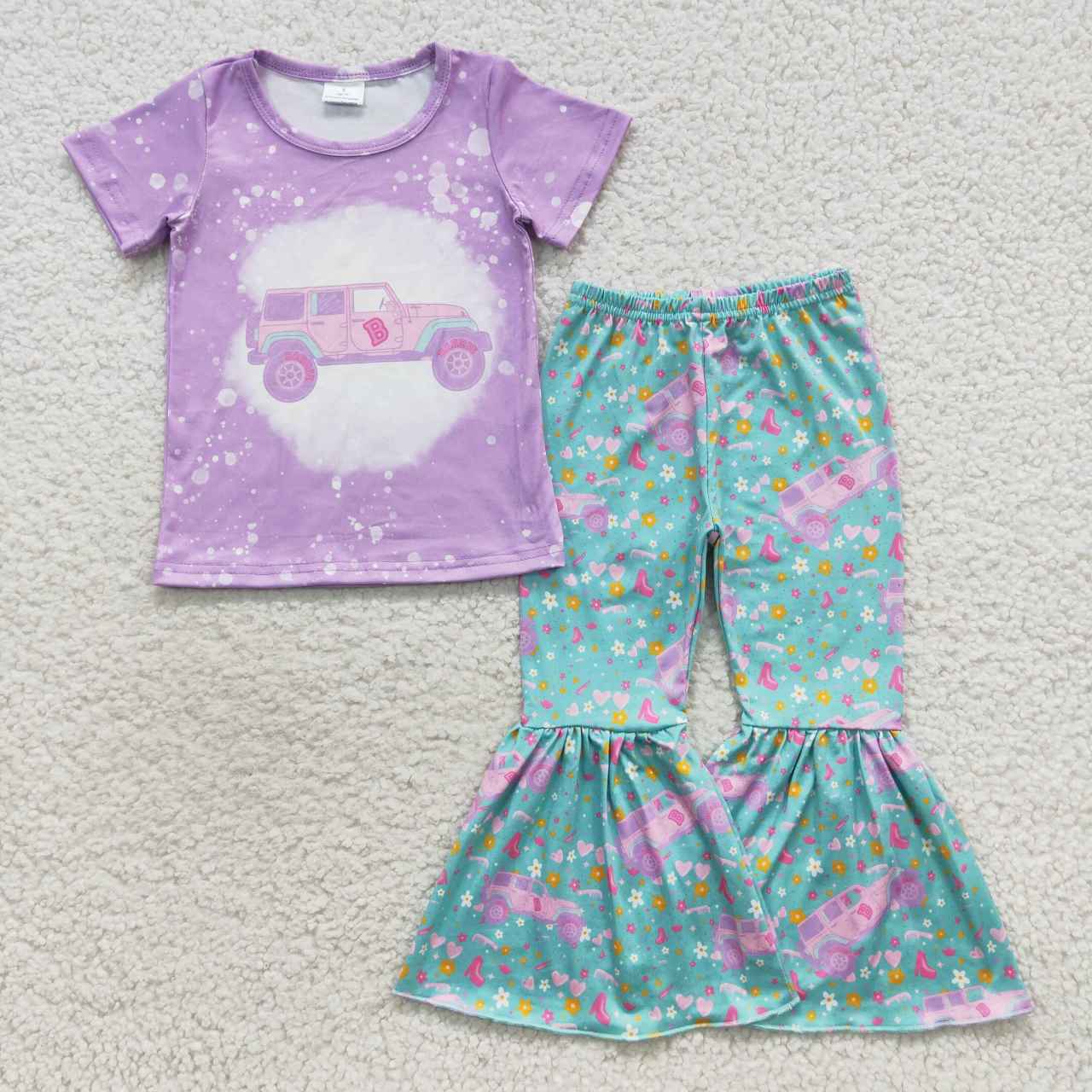 GSPO0796 RTS baby girl clothes girl bell  bottom set fall spring outfits