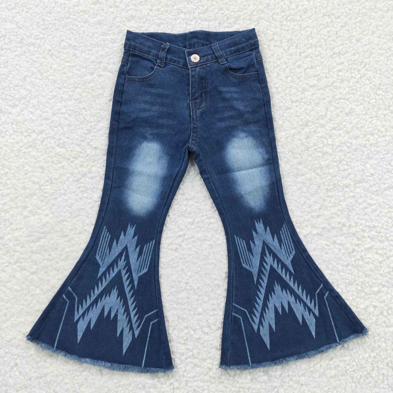 P0126 RTS kids clothes girls bell bottom jeans flare pant