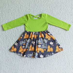 GLD0079 halloween toddler kids clothes girls pumpkin dress-promotion 2024.10.5 $5.5