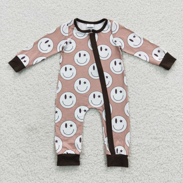 LR0332 baby clothes smile winter zipper romper