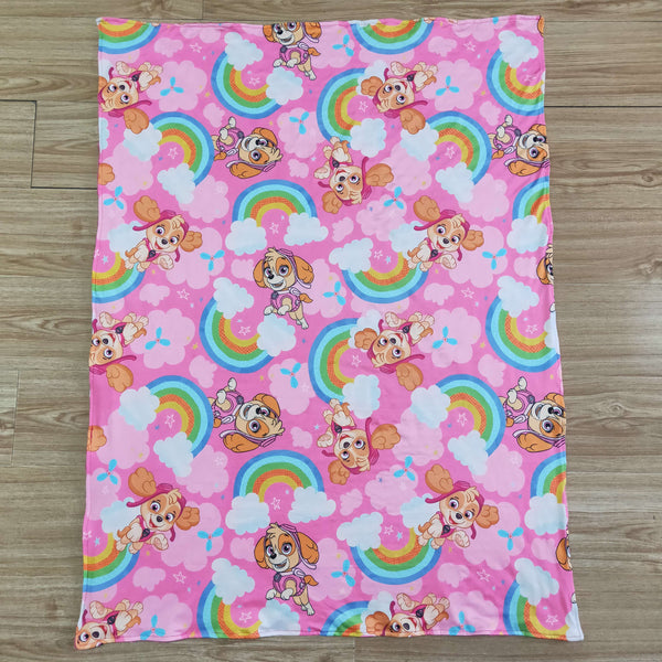 girl dog cartoon blanket